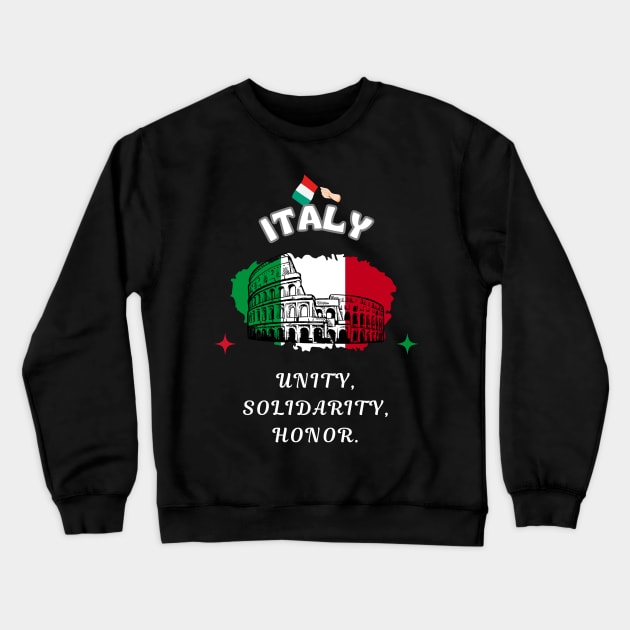 Italian Pride, Italy is a republic founded on labor Crewneck Sweatshirt by Smartteeshop